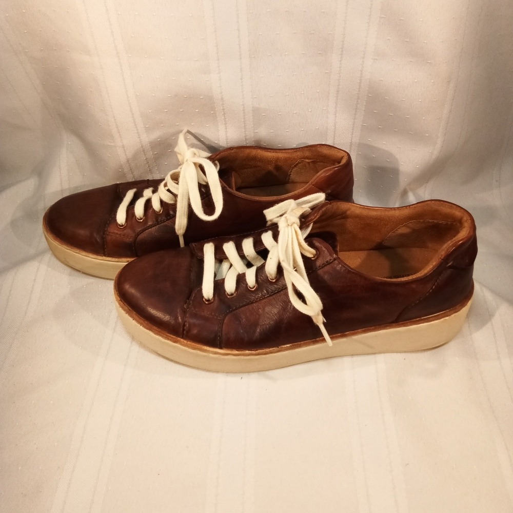 Born‎ Men's Brown Leather Lace-Up Casual Sneakers Size 9M